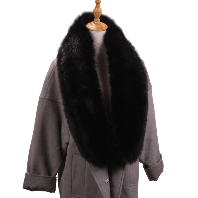 
Wholesale Oversized Lady Fur Trim Faux Raccoon Fur Collar 