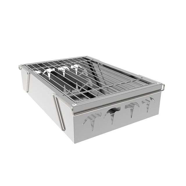 
Outdoor tabletop Mini folding portable bbq grill disposable stainless steel charcoal barbeque grill 