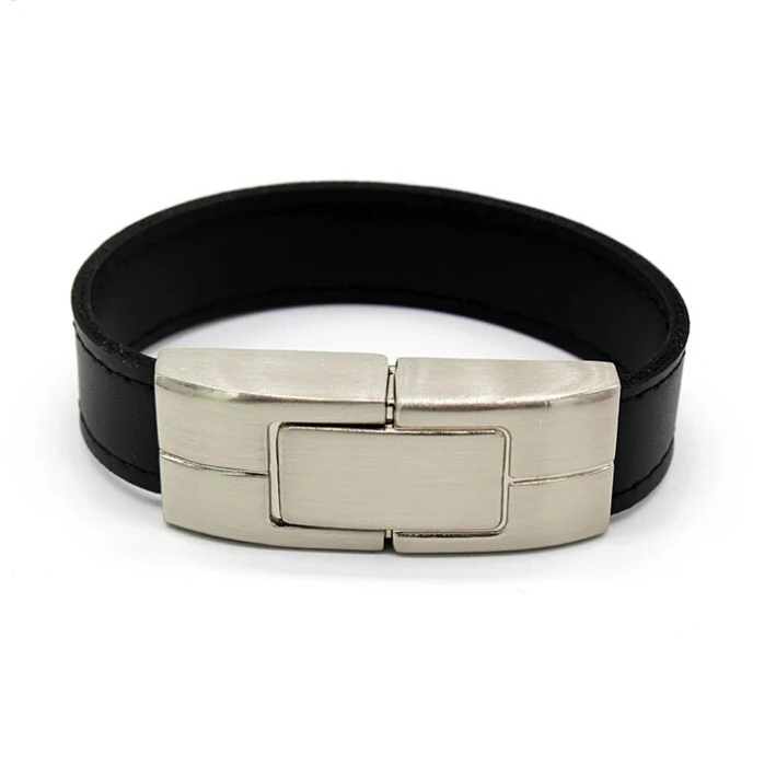 Wholesale Bulk Leather Flash USB Bracelet 8GB Wristband Support 2.0 Logo Print