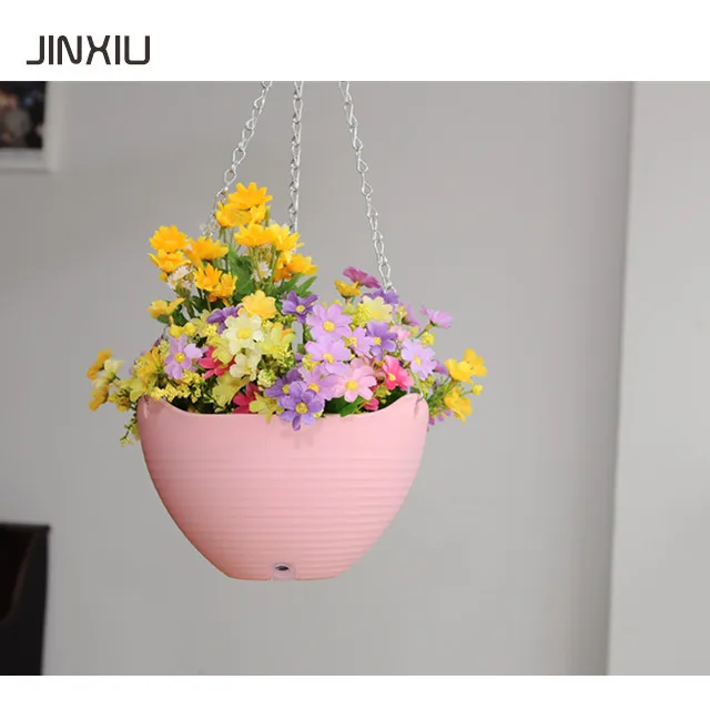 
new design colorful balcony plastic hanging basket 