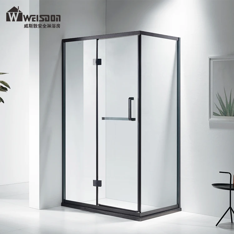 Bathroom  pivot diamond shaped glass shower enclosure