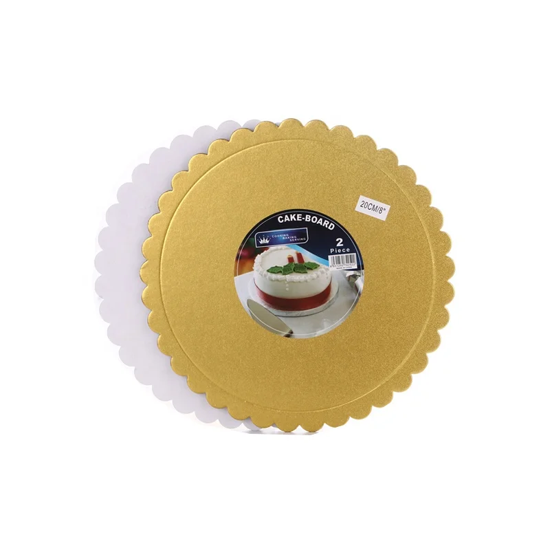 6 inch round gold mini cake base boards scallop edge