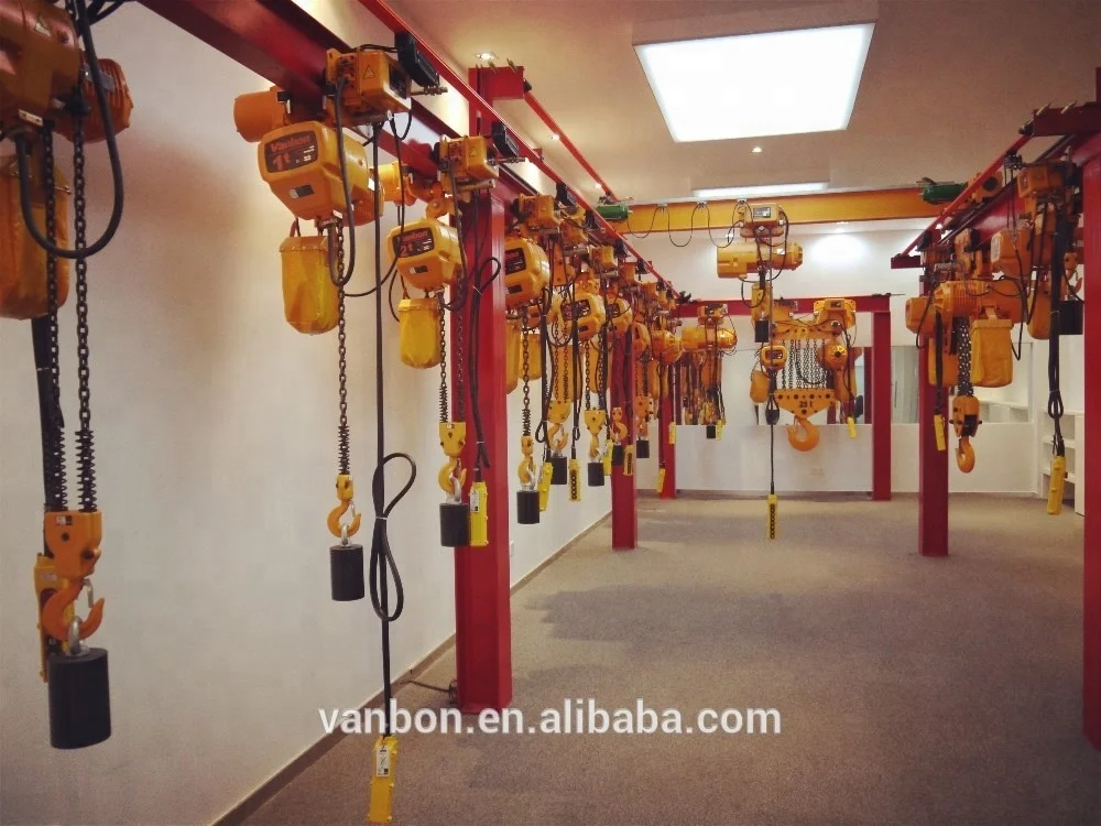 Vanbon 3 ton  hook fixed type three chain falls electric chain hoist manufacturer