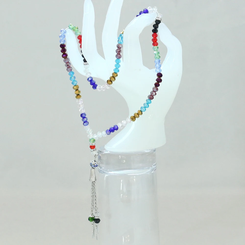 Wholesale Crystal Muslim Rosary Prayer Beads For Jewelry Making 6MM Faceted Rondelle Glass Beads Necklace 99pcs Zhubi