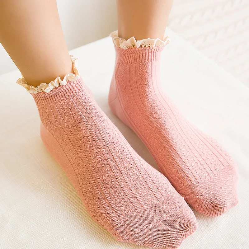 
Up-grade Wholesale Bamboo socks soft women Lace Ankle socks 
