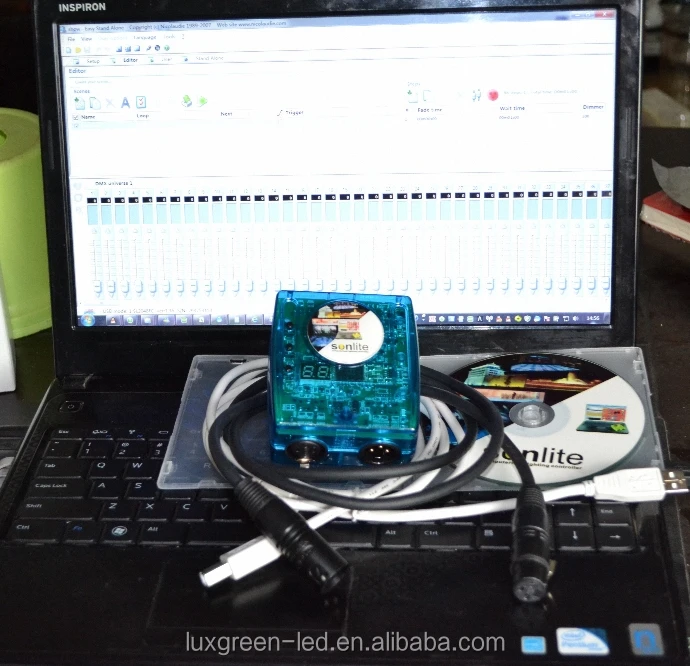 1024 sunlite 2* DMX512 Output Led controller Scan Library Editor