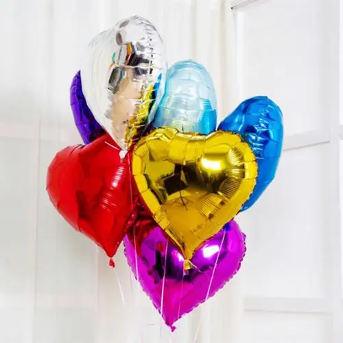 18 Inch Pure Balloon Paste Love Heart Globos Al Por Mayor For Wedding Love Decoration Heart Shape Aluminum Foil Balloons