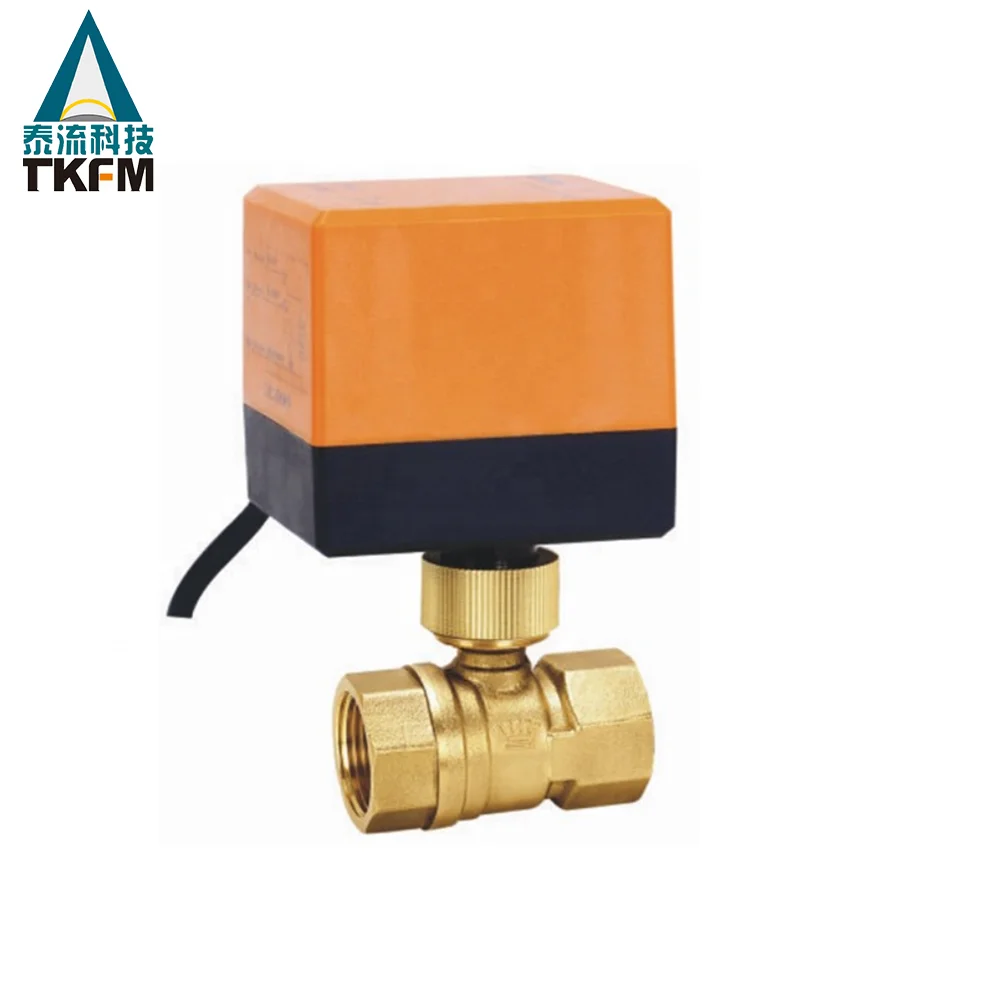 DN 25 PN 16 programmable water control shutoff electronic motorized brass ball valve 24vdc with actuator