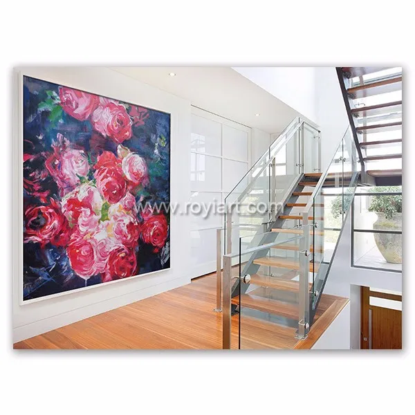 Original wall art Impressionist paintings with flowers modern abstract on Canvas hand painted rose painting flowers paintings