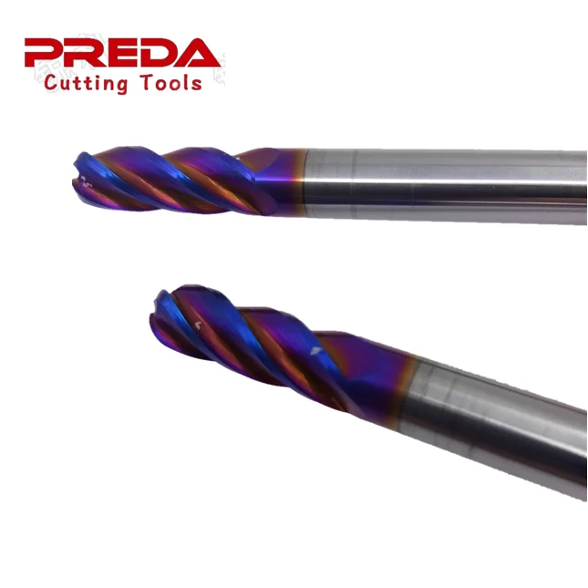 Solid Carbide 4 flutes ball nose end mills  with NANO Coating carbide tool