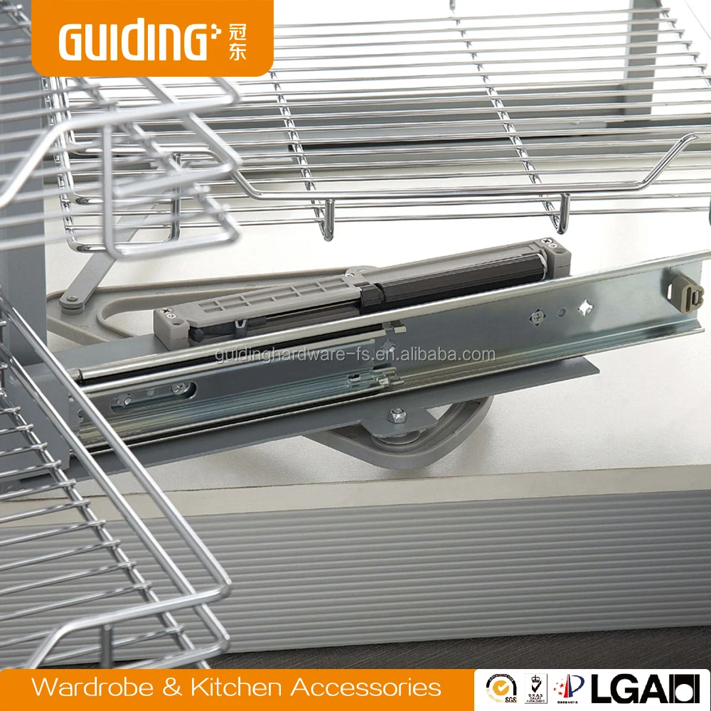 Kitchen chrome storage basket drawer