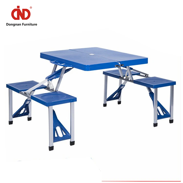 Wholesale Cheap Price Manufacturer Portable Durable Outdoor Picnic Suitcase  Plastic Folding Table and Chairs
