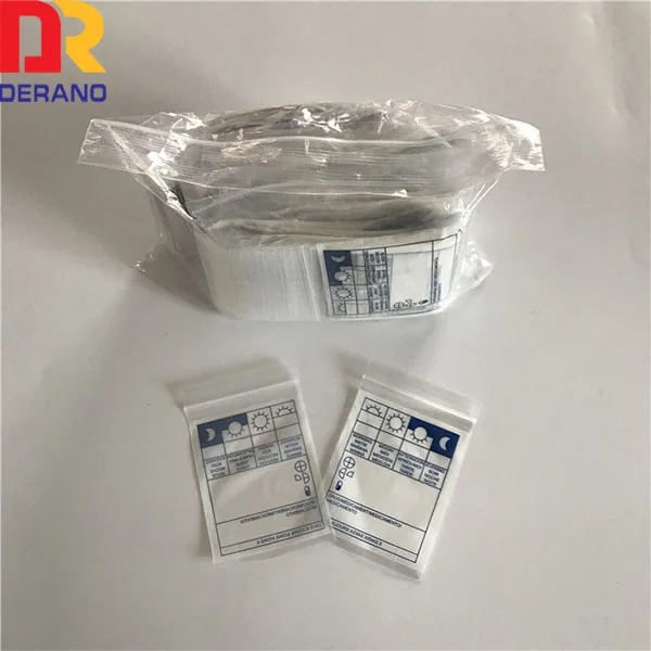Medical grade resealable PE medicine envelope/plastic pills/drugs zip lock bag