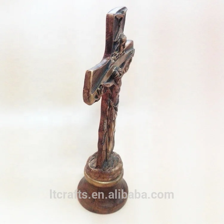 resin souvenir religious cross decoration custom made Polyresin 3D Jesus Cross