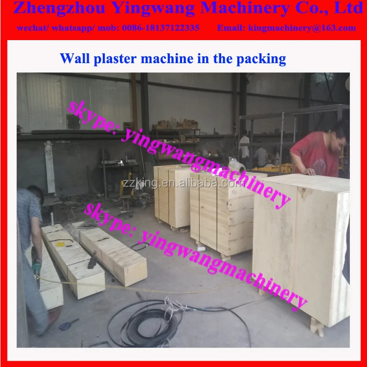 Stainless steel cement gypsum mortar rendering machine for wall