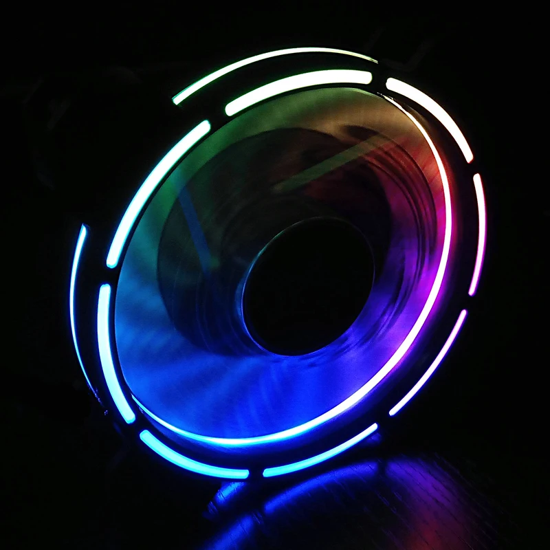 Coolmoon Light Wheel 1 Factory Price PC fan cooling LED Controller RF remote control Double aperture computer case 120mm rgb fan