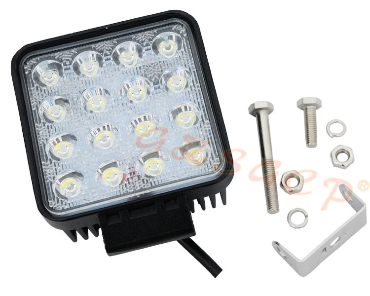 Good quality square 12v 4inch 48w led work light for 4x4 led tractor working lights