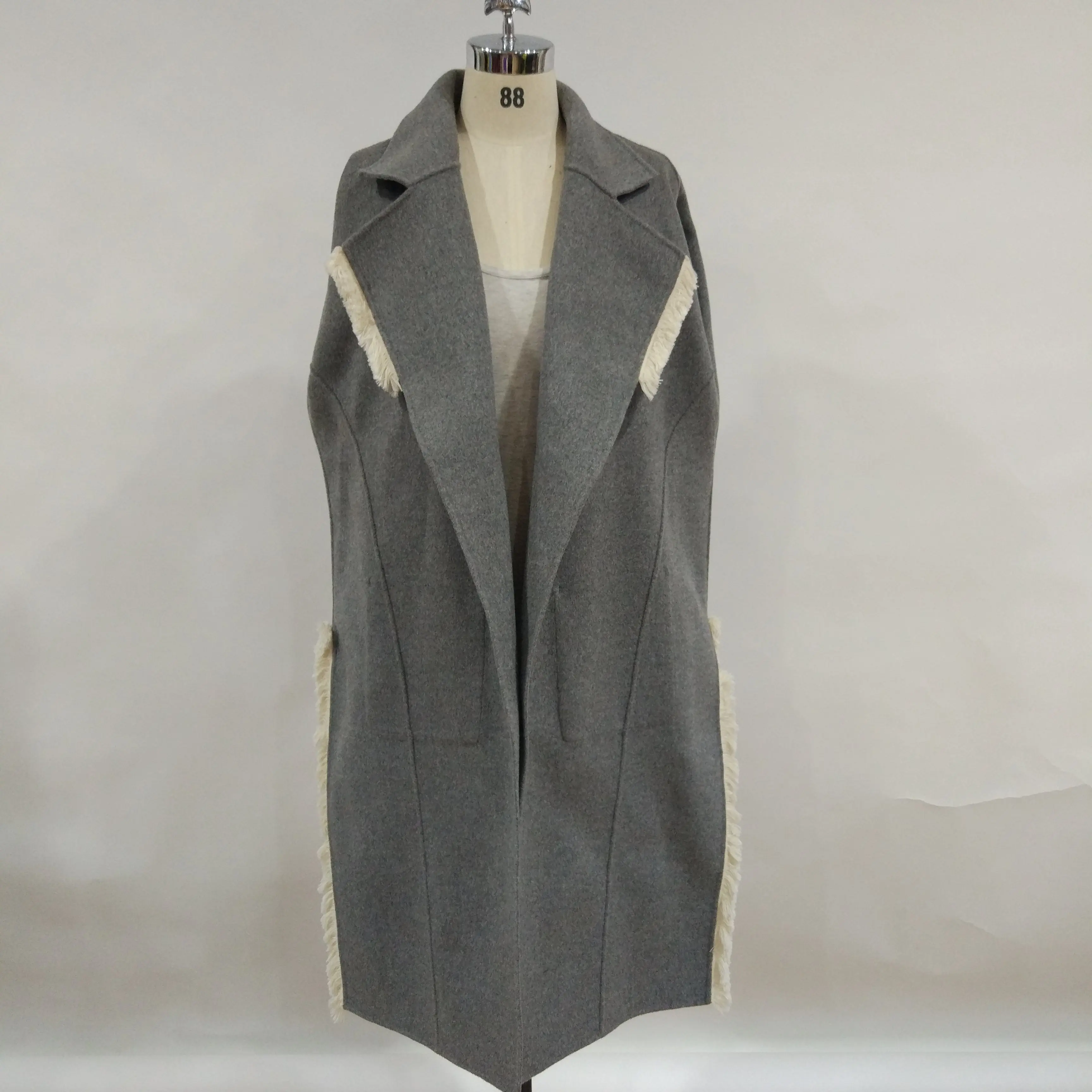 Fashion wholesale Cashmere Long Coats Woman Wear Wool Blend Coat Double-faced woolen overcoat