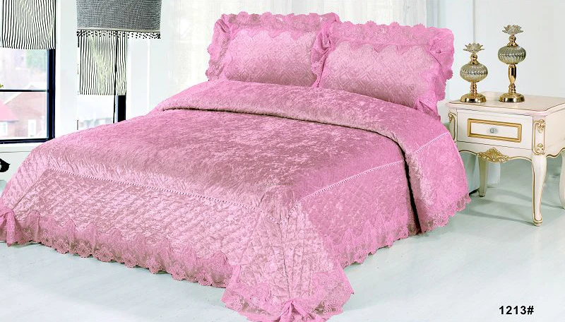 Luxurious Superior Home Beddings Pleuche Bed Spread Bed Linens 3pcs