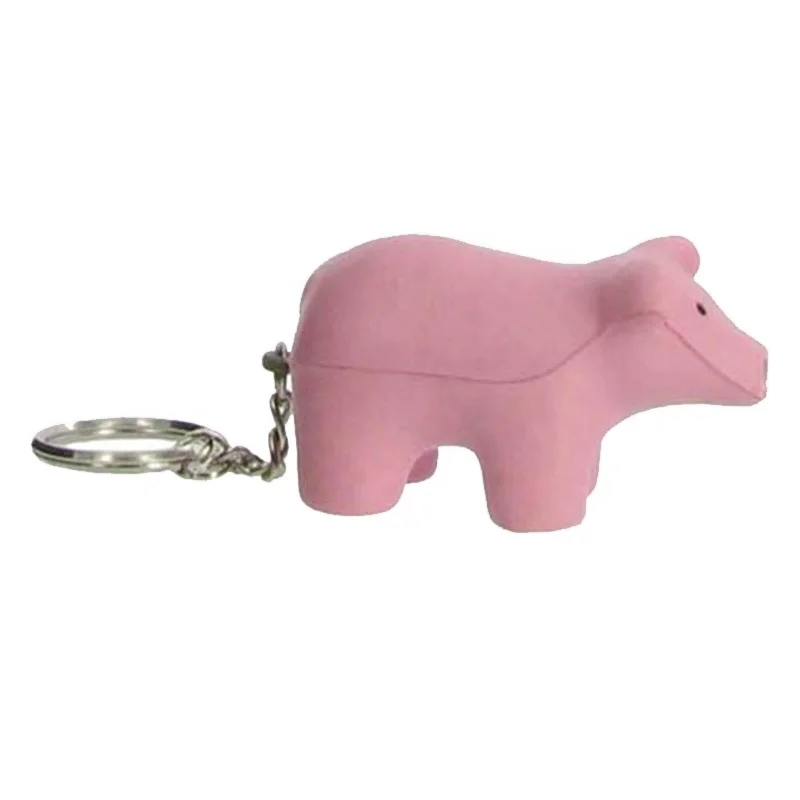 Pig Keychain,Promotional Stress Ball with Keychain
