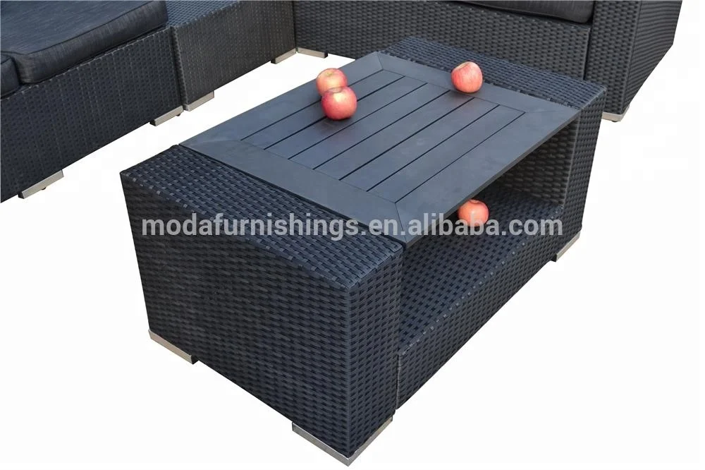 Garden Outdoor Patio Furniture Wicker L Shaped Rattan Sofa Sets
