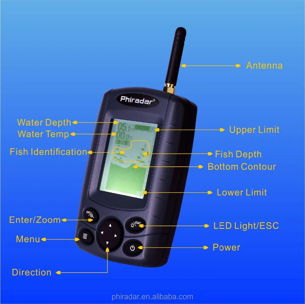 2023 Hot selling Wireless FishFinder with10 levels sensitivity setting