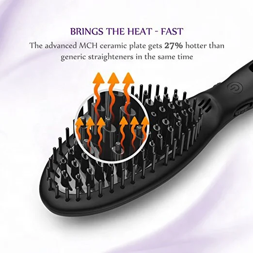 
Knob Control Temperature MCH Ceramic Ionic Electric Hair Straightening Brush 