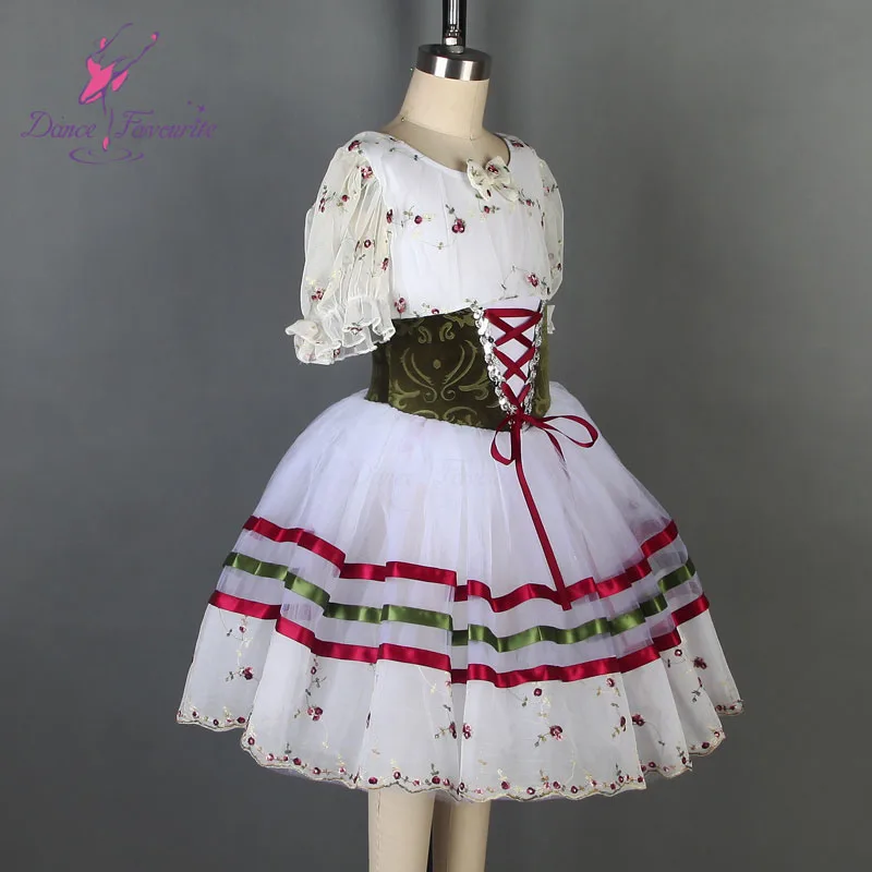 Puff sleeve ballet dance tutu dress for girls and adult performance ballerina costume leotard dresses 18007-2