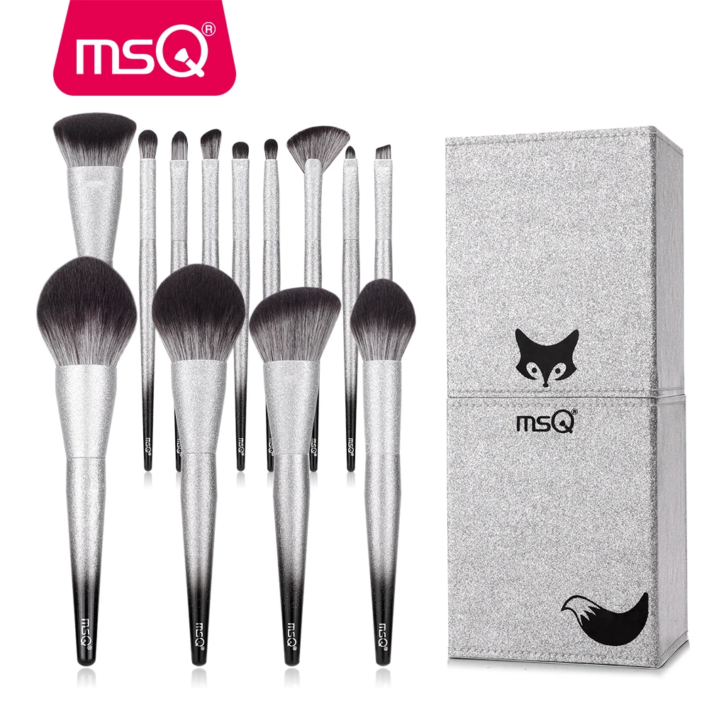 MSQ SILVER FOX 13pcs makeup brushes Luxury collective set cosmetics case