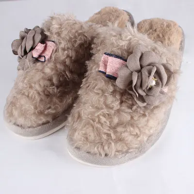 Winter unique thick bottom cute fashion indoor ladies plush slippers