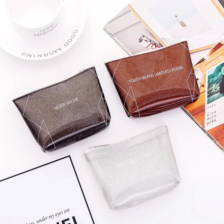 Fashion printed girls women PVC keys coin storage purse