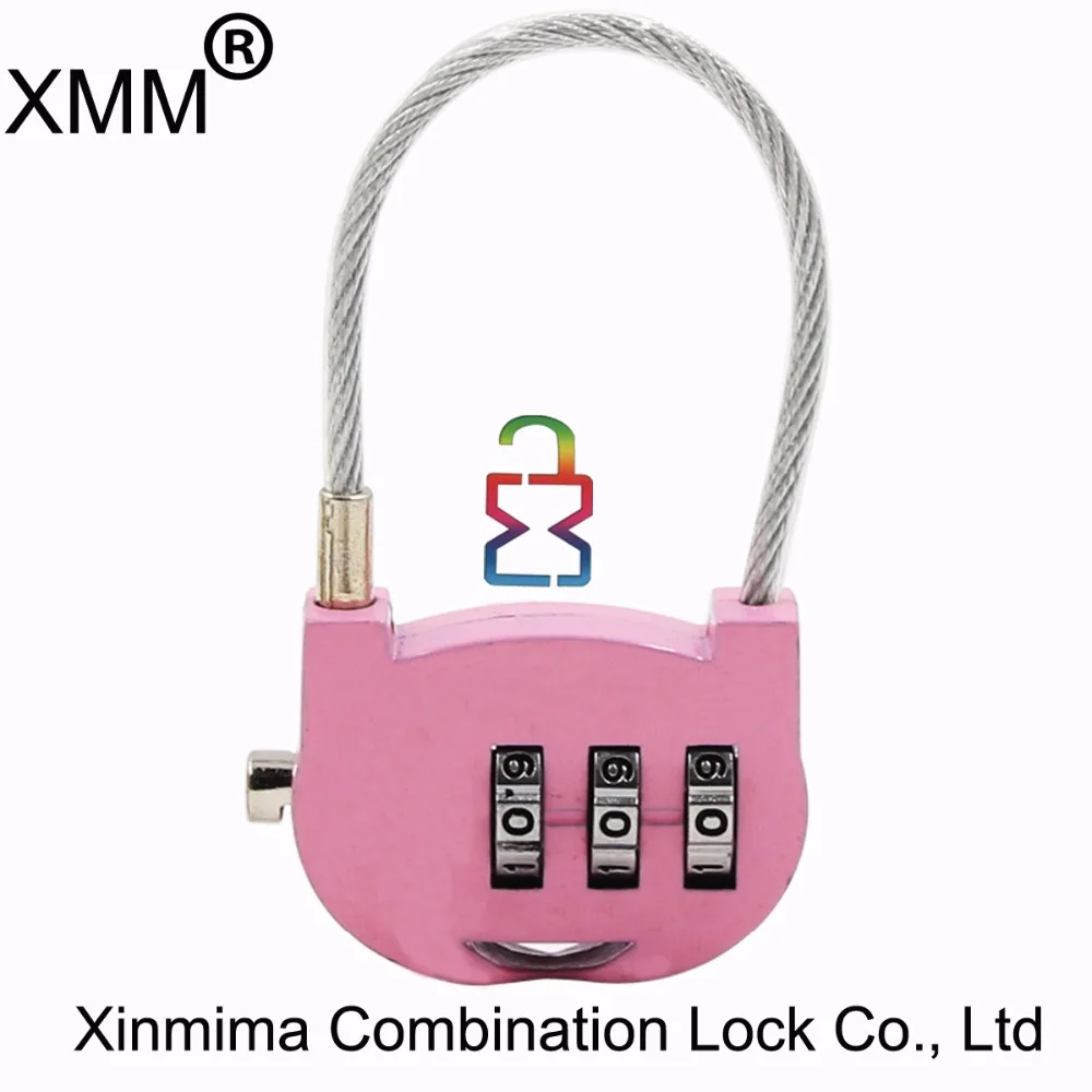 Long Shackle Resettable Secure Stainless Steel Lock Long Wire Cable Combination Lock