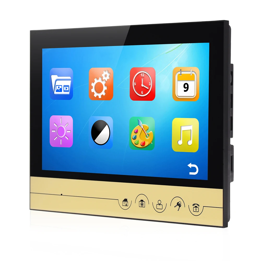 XSL-V90Rm-IDT 9 inch touch key color video doorbell intercom system night vision camera and make memory for villa