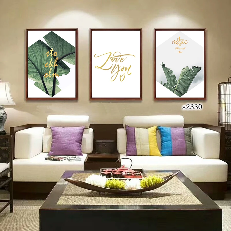 Настенное украшение для отеля, Картина на холсте с изображением свежих цветов в рамке