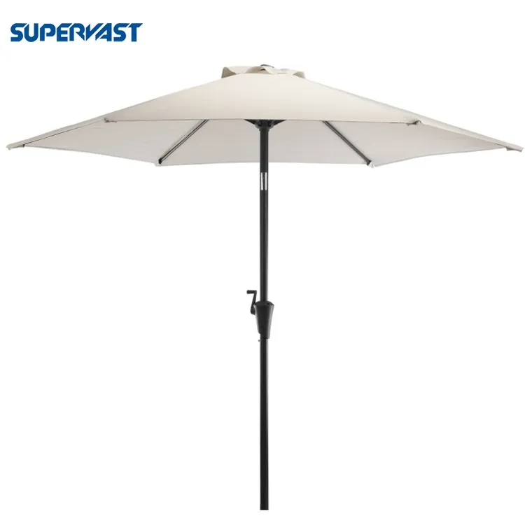 
Soild Color Simple Garden Parasol Outdoor Stand Vintage Patio Umbrella 