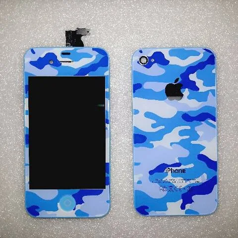 оптовая замаскированные синий замена экрана жк-цифровой преобразователь полный комплект для iphone 4
