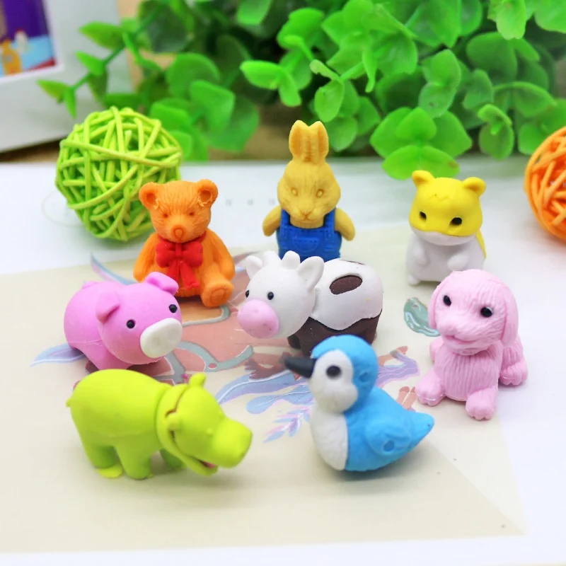 Back To School Promotional TPR Rubber Cute 3D DIY Kawaii Pencil Eraser