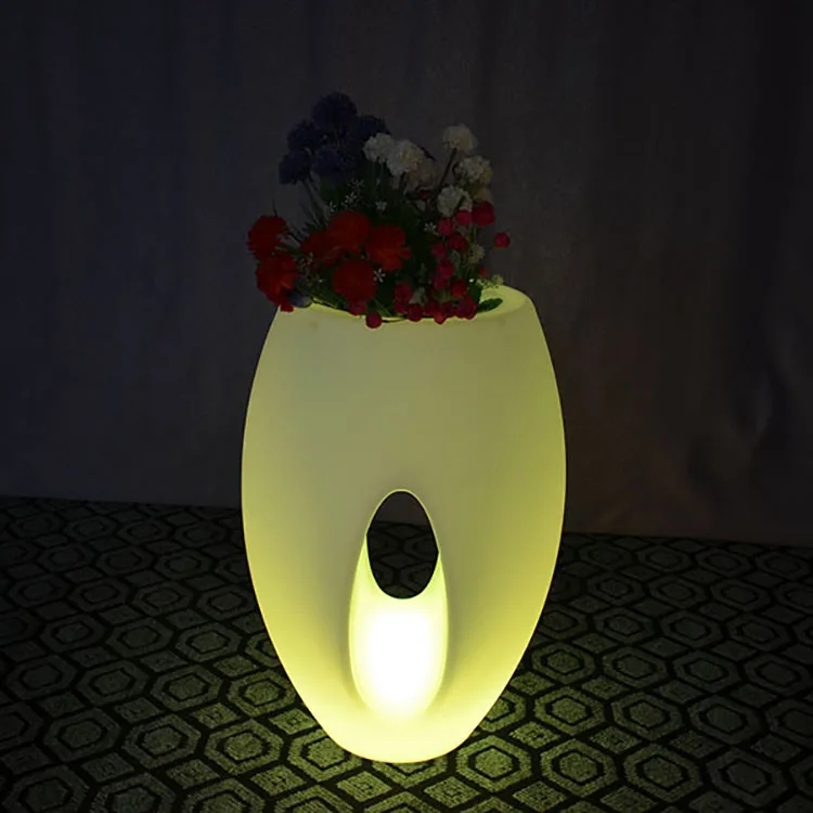 waterproof garden Led Illuminate Glowing Flower Pot /outdoor led flower pot/Led Plastic Flower Vase