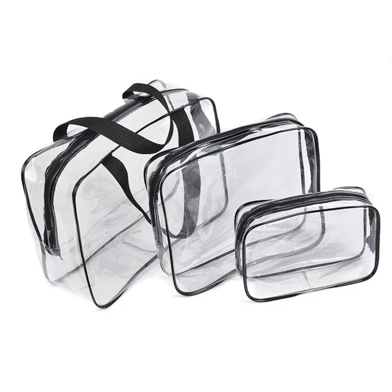 Cheap Transparent Bag, Beauty Cosmetics Bag Set , Travel Waterproof Clear PVC Cosmetic Toiletry Bag