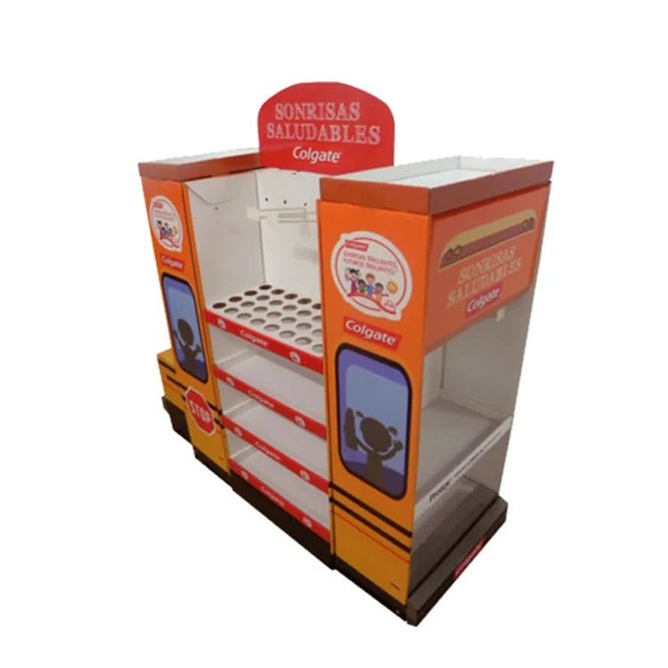 Color Brilliancy Exquisite school bus shaped cardboard display