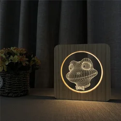 wood lamp  FS-A3147W cute animal 3d light  electric lamp