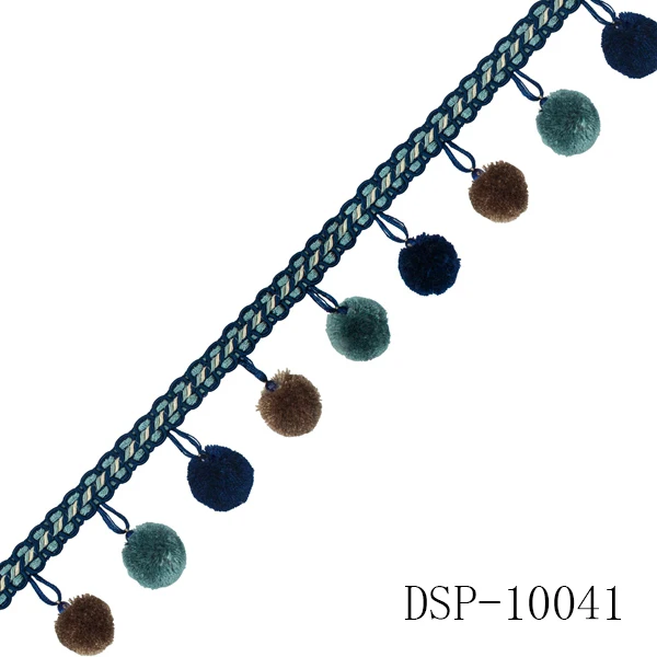 
Stock Decorative Curtain Pom Pom Fringe from Manufacturer 