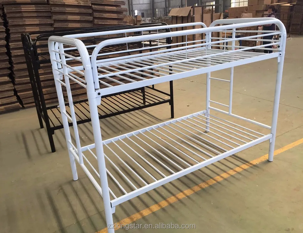 Latest Design Double Decker Bed Heavy Duty Steel Metal Bunk Bed Full Over Full