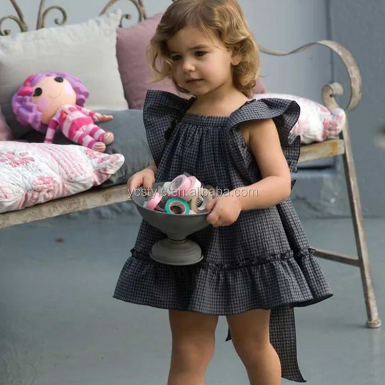 Лидер продаж, наряды из хлопка с большим бантом и оборками для маленьких девочек, детская эксклюзивная одежда