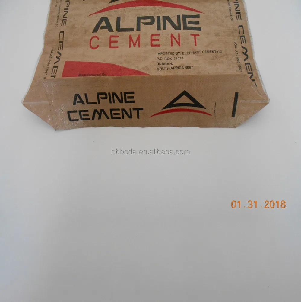 
Block Bottom Laminated Woven Cement Valve 25kg 50kg Pp Ad Star Bag BODA Bag Flexo Printing Self Adhesive Seal Recyclable CN;HEB 