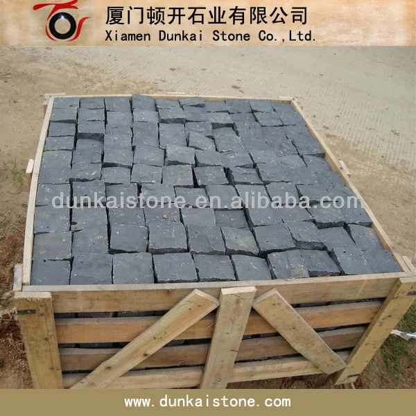 
natural split black basalt cobblestone in basalt 