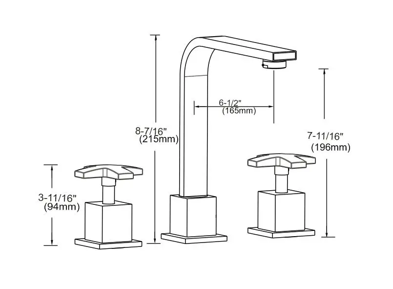 Square Design Single Hole Watermark black 360 degree swivel spout kitchen sink faucet For Kitchen Sink Water