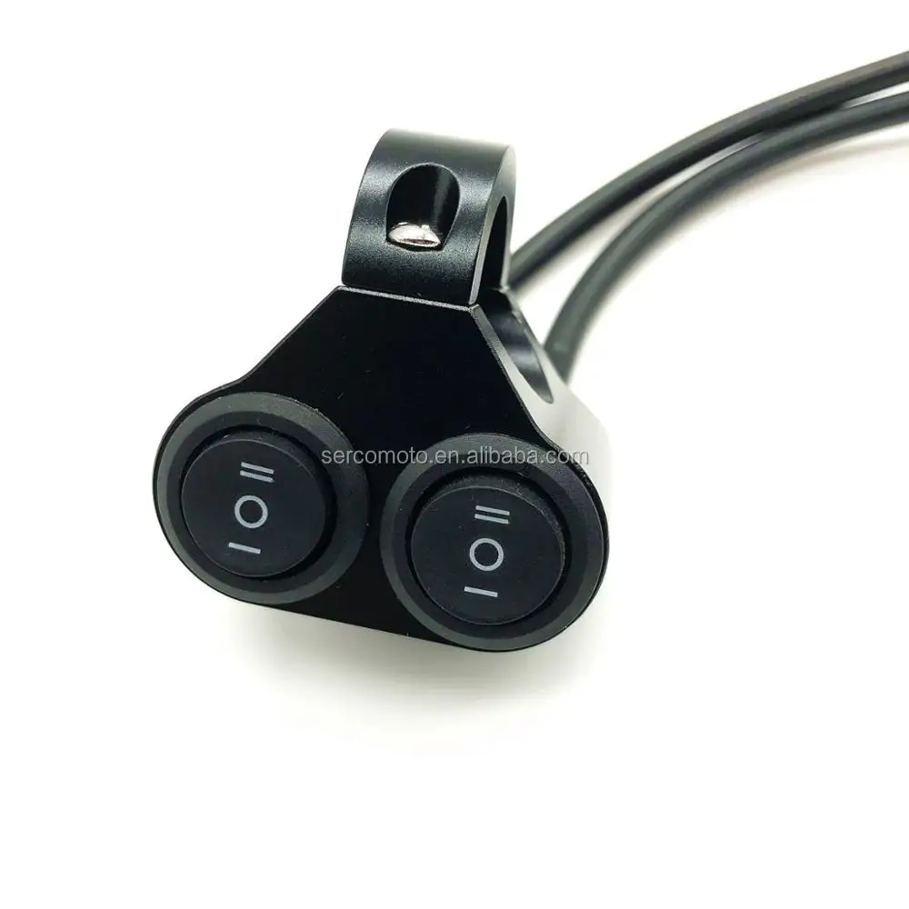 motorcycle switch 12v 10A Motorcycle CNC alloy on-off rocker Switches 22mm 25mm Handlebar headlight Switch kit