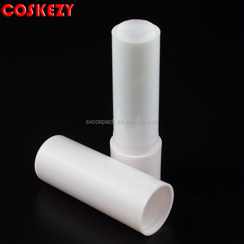 China Manufacture White 4.8g plastic lipstick tube, empty plastic tubes for lip balm