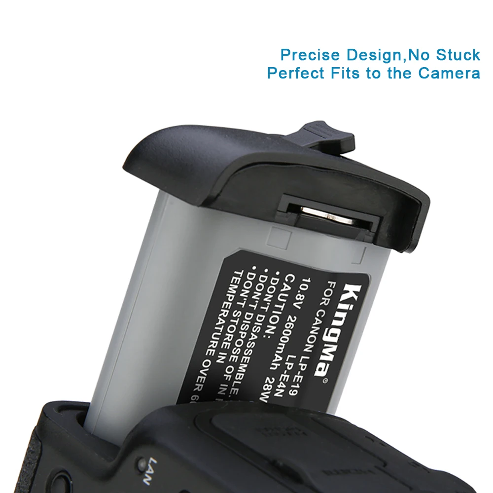 KingMa 2600 мАч LP-E19 LP-E4N батарея (2 штуки в упаковке) и двойной зарядное устройство для цифровой однообъективной зеркальной камеры Canon EOS 1Dx Mark II, 1Ds Mark III, 1D Mark IV